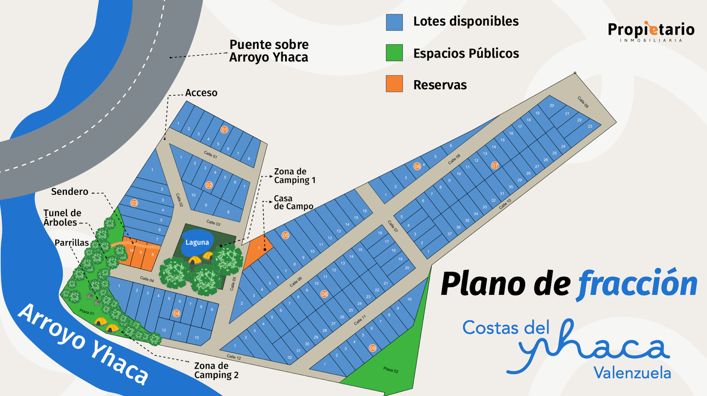 Plano de fracción — Costas del Yhaca, Valenzuela